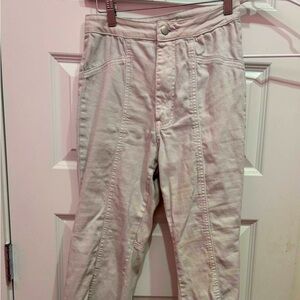 Light white high-waisted flare jeans #flares